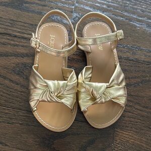 J. Crew Kids Knot Gold Sandals 12